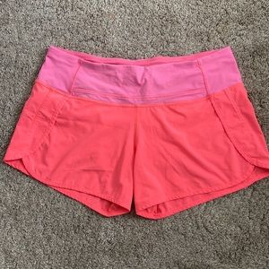 Lululemon size 8 neon pink shorts